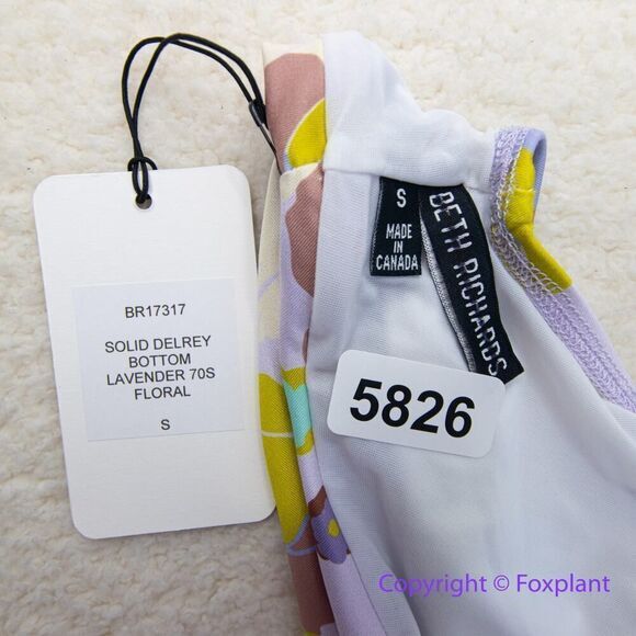 NEW Beth Richards Delray 70’s Floral Bikini Bottoms, purple, size‎ S - Picture 10 of 12